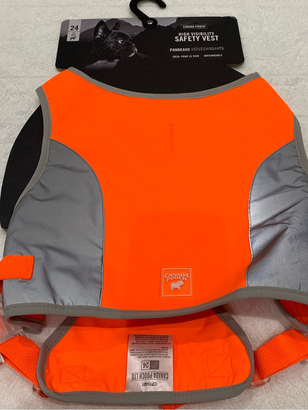 Canada Pooch High Visibility Safety Vest Orange Size 24 NWT